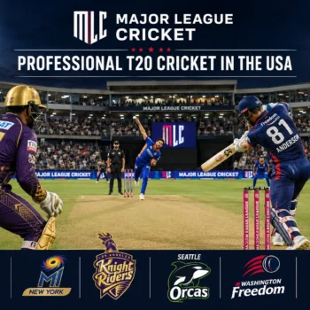 Major League Cricket teams competing during a professional T20 match in the USA