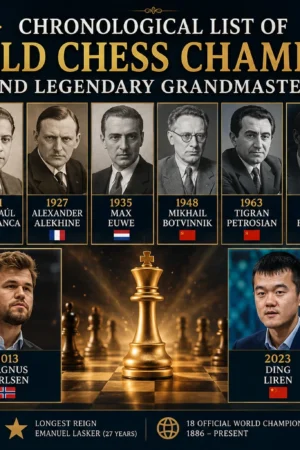 Chronological List of World Chess Champions (1886–Present)