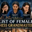 Top female chess grandmasters including Judit Polgár, Hou Yifan, and Koneru Humpy competing in international chess tournaments.